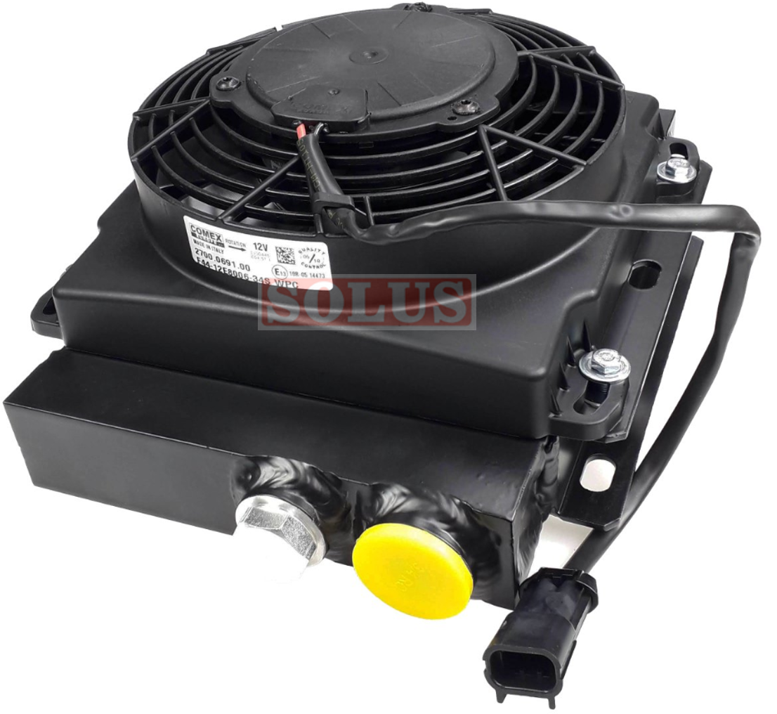 Oliekøler 080L/min 12V sugeventilator max 27 bar, 3/4" BSP tilslutning