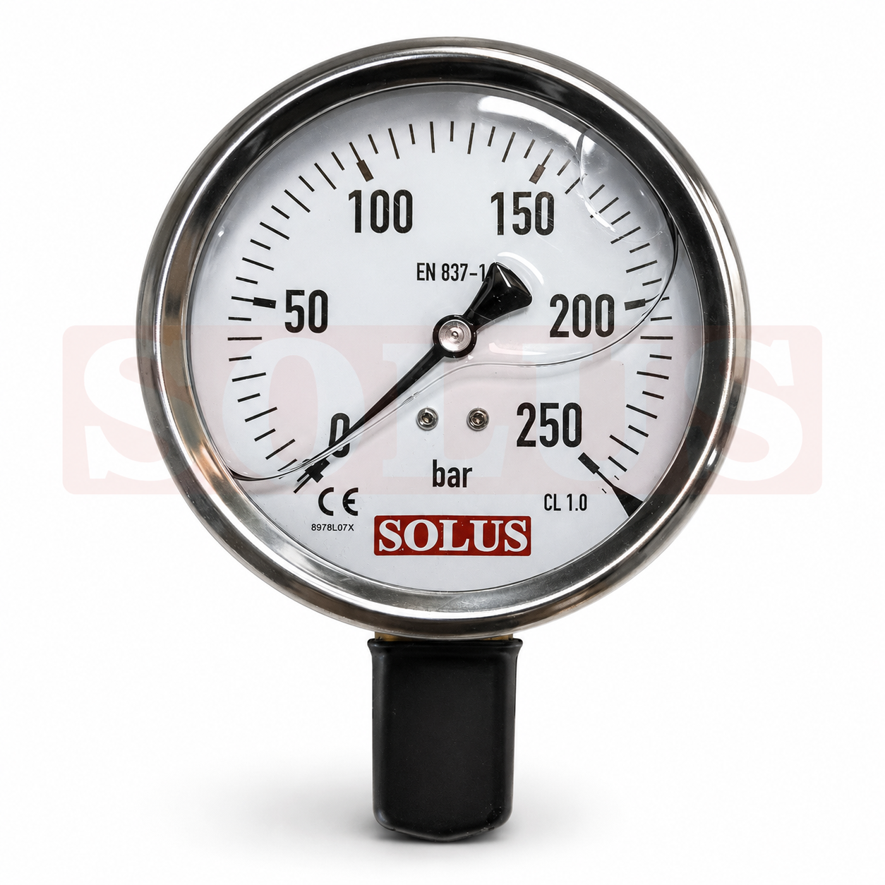 Manometer 0-250 Bar Ø100 Bund tilslutning 1/2"