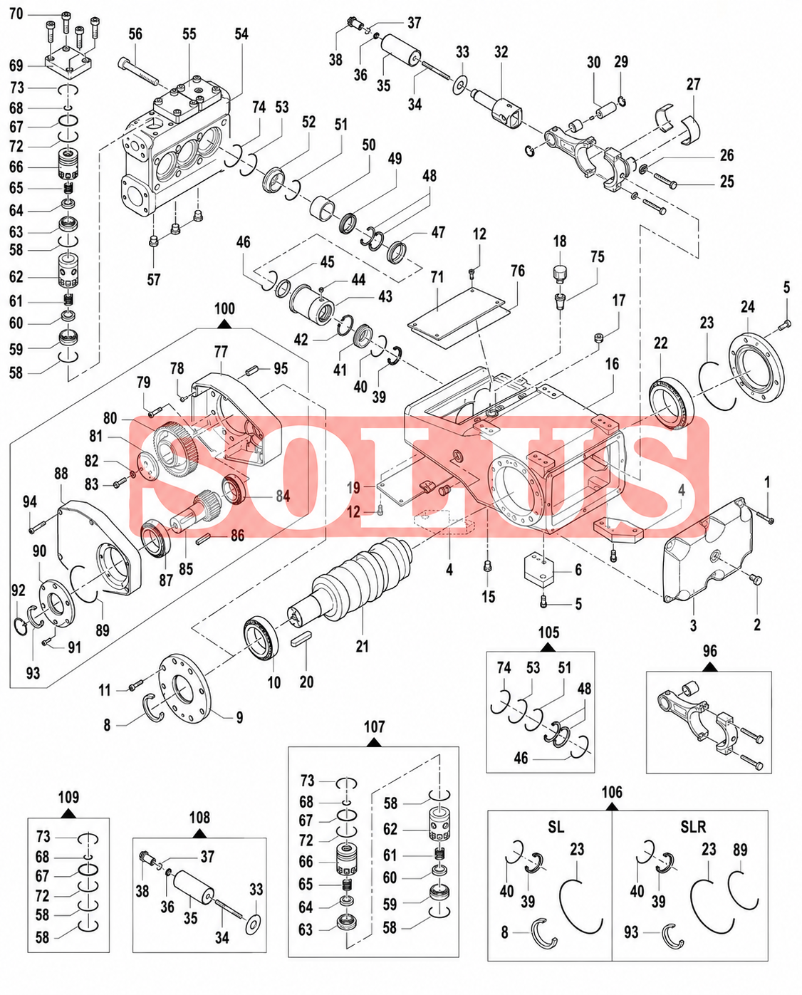 Foring / pakningsholder Ø55 HPP SLR 316/130